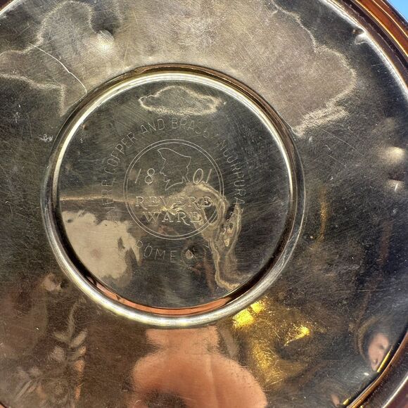 Paul Revere Copper Kettle Tea Revere Ware Wood Handle USA No Lid Prop Cottage - Picture 5 of 5